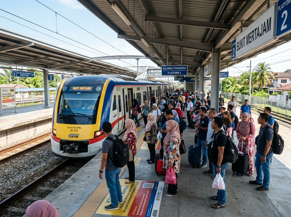 Tren KTM di stesen Bukit Mertajam dekat Kulim