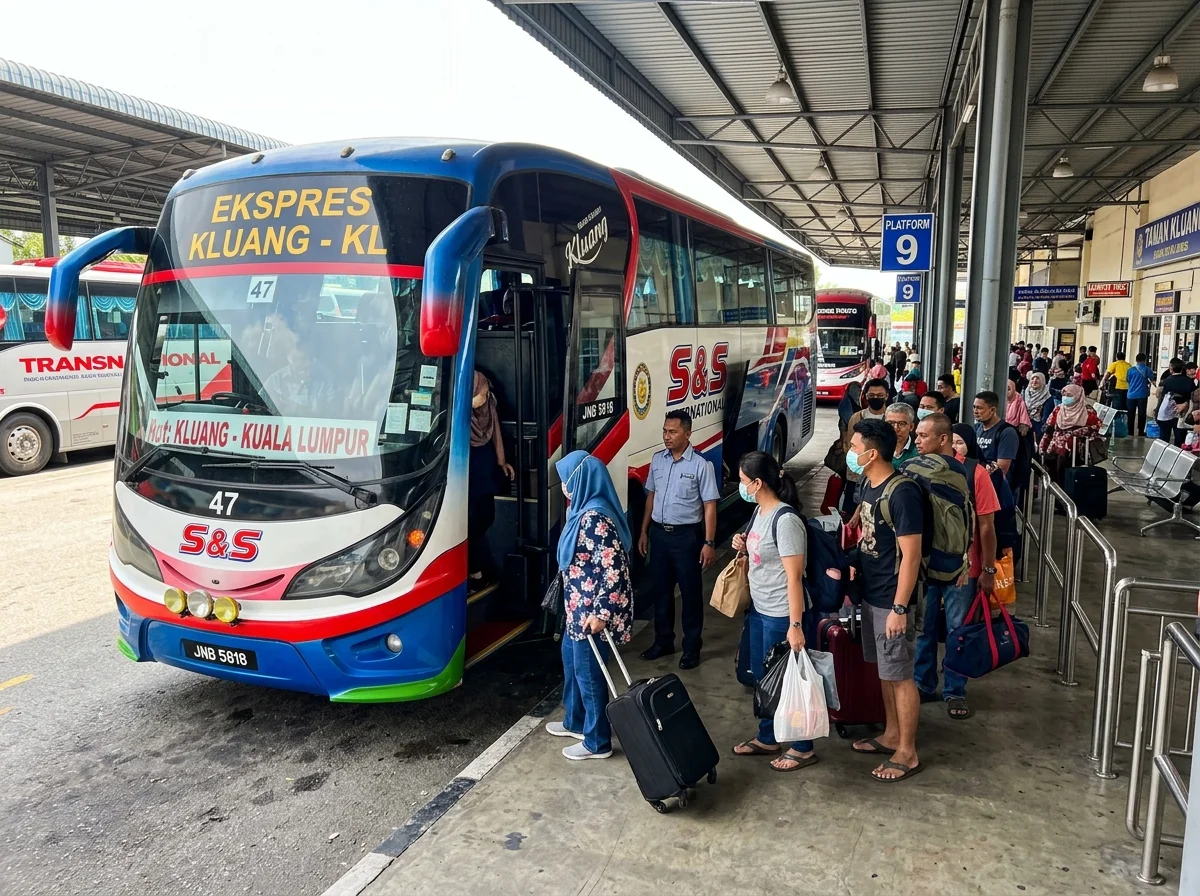 Bas ekspres di terminal Kluang