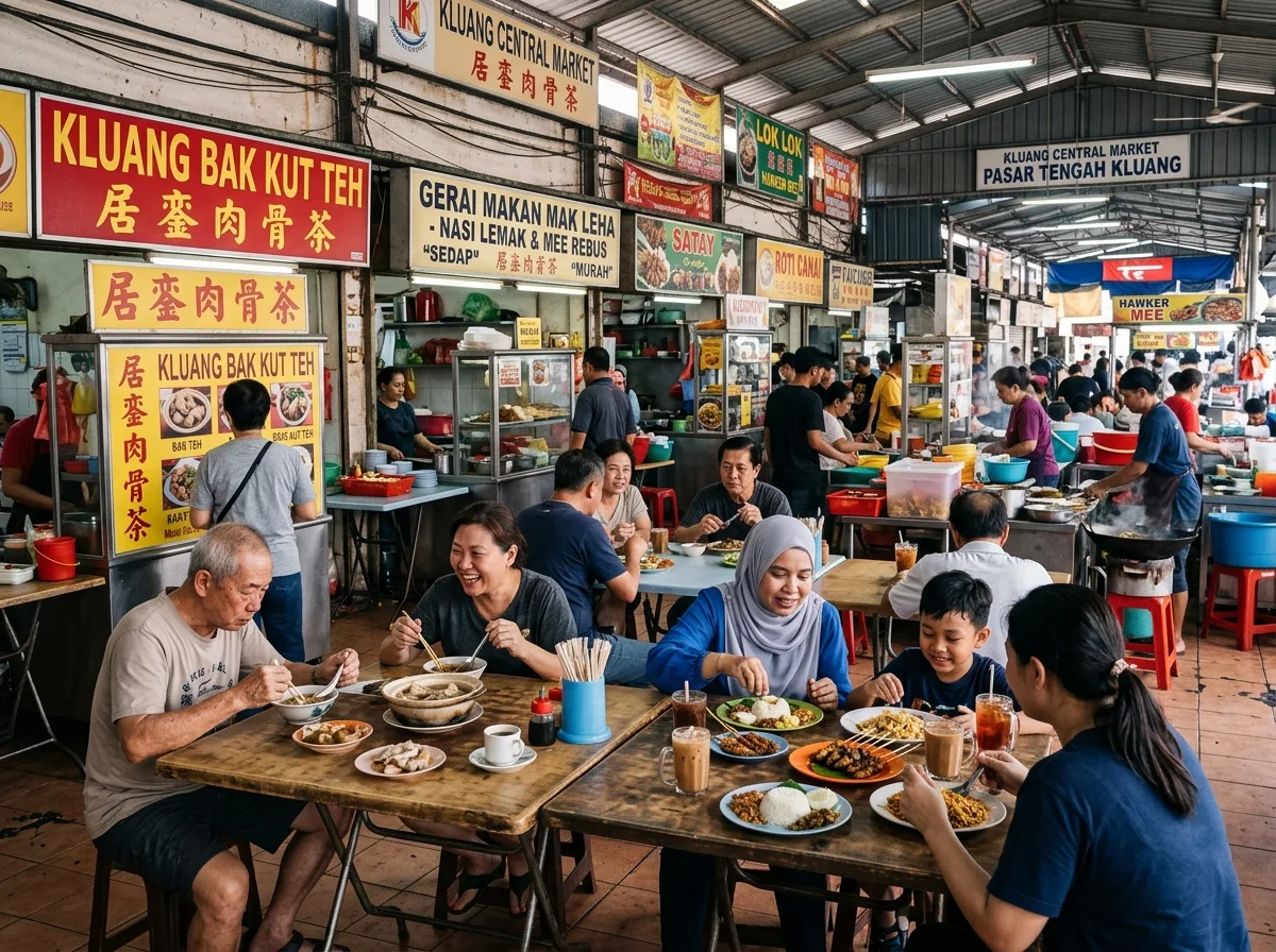 Gerai makanan di pasar Kluang