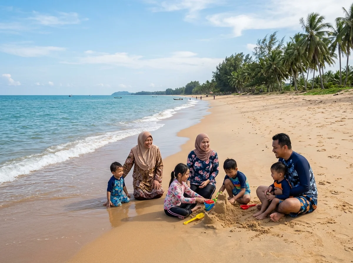 Pantai Kijal yang panjang dan berpasir lembut