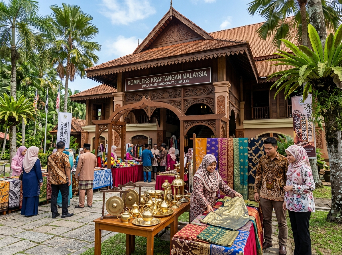 Pusat kerajinan tangan dengan pameran batik dan songket