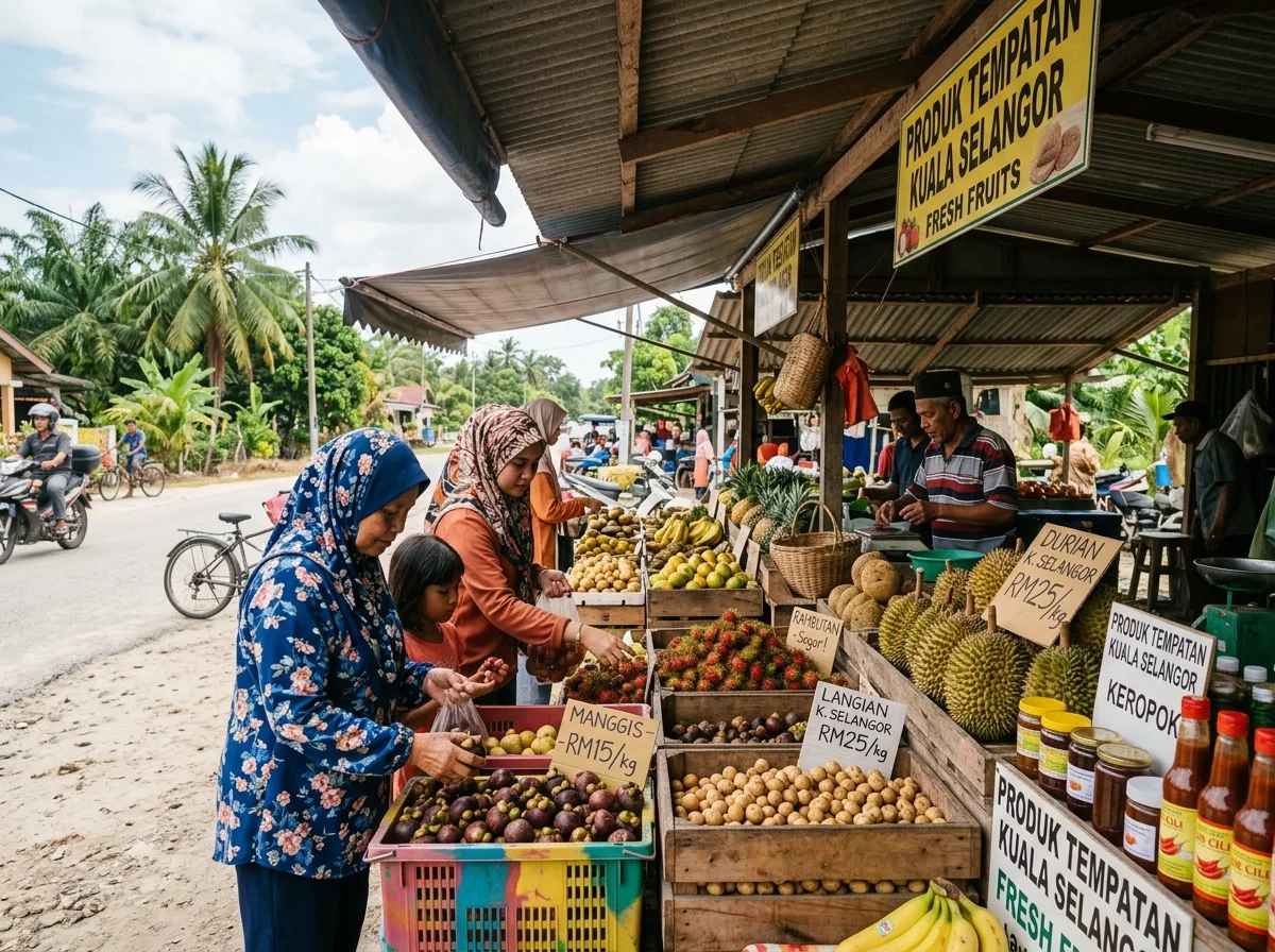 Buah dan hasil tempatan segar Kuala Selangor
