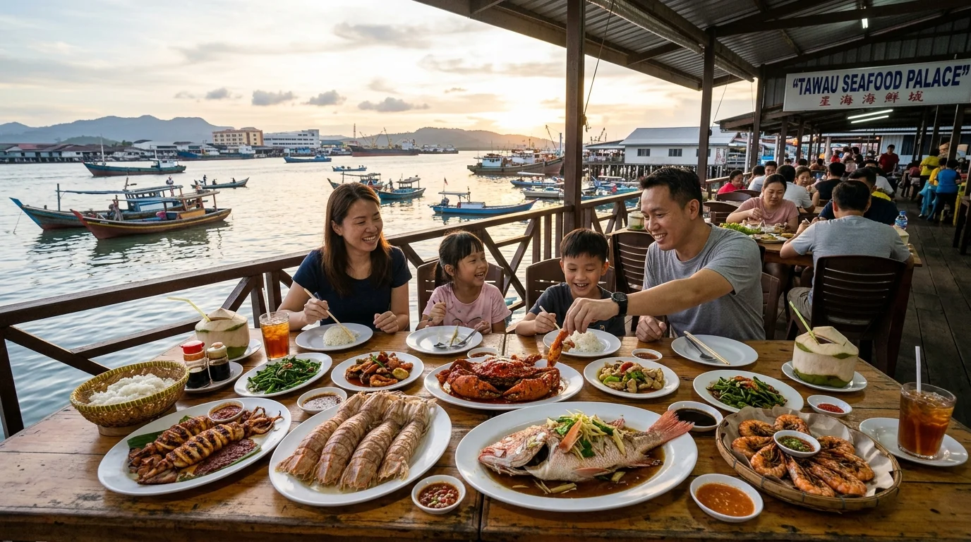 Restoran seafood halal di waterfront Tawau
