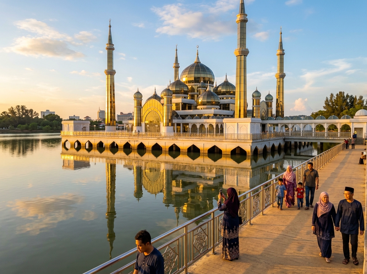 Masjid Kristal dengan kubah kaca yang spektakuler