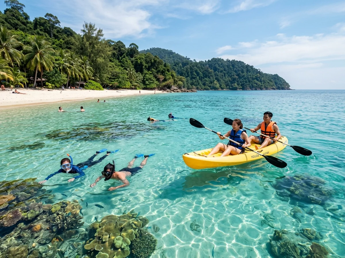 Snorkel dan kayak di air jernih Pulau Kapas