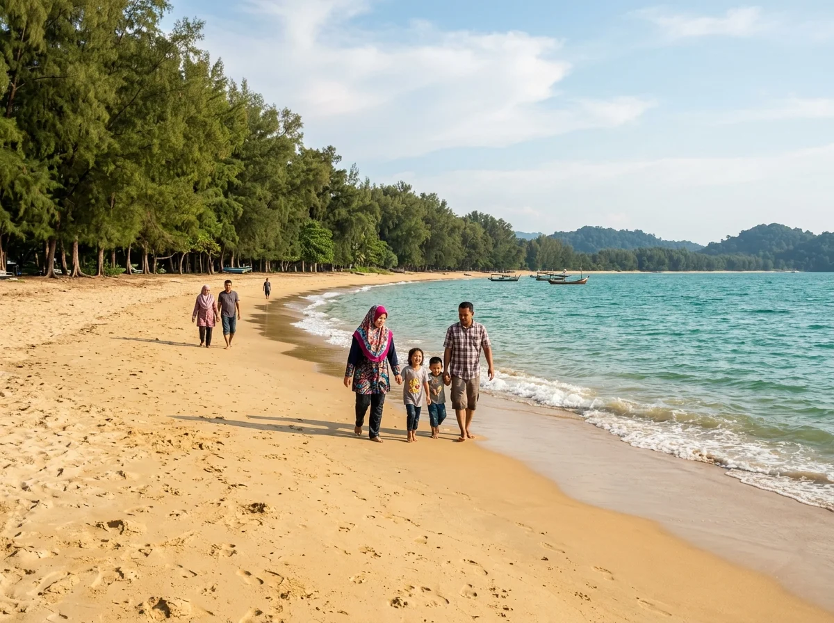 Pantai tanah besar Marang yang tenang