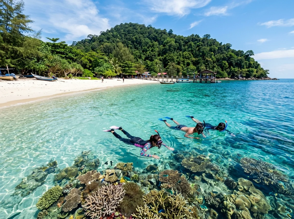 Makan di resort tepi pantai Pulau Kapas