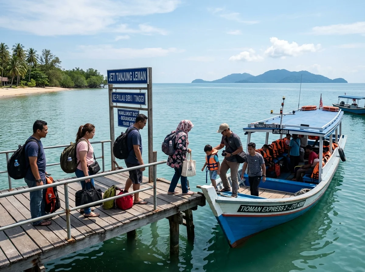 Jeti dan pantai tenang Tanjung Leman
