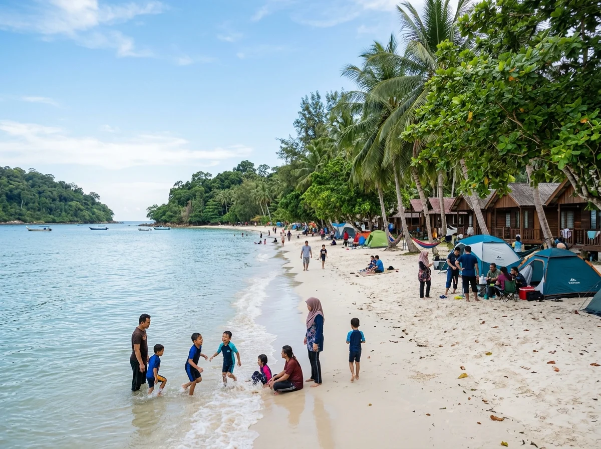 Berkhemah keluarga di Pantai Teluk Gorek