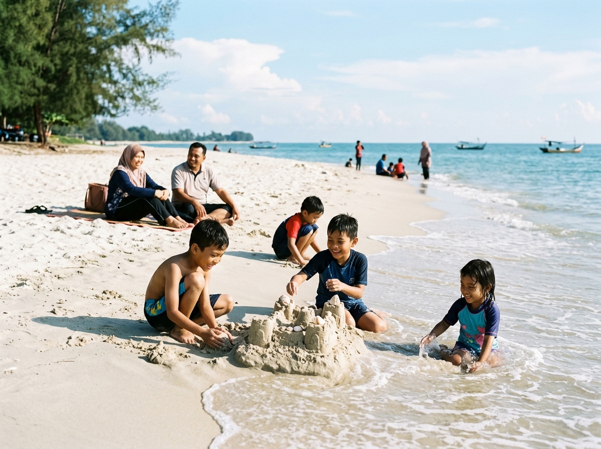 Taman Lagoon Batu Buruk dengan kolam renang anak-anak