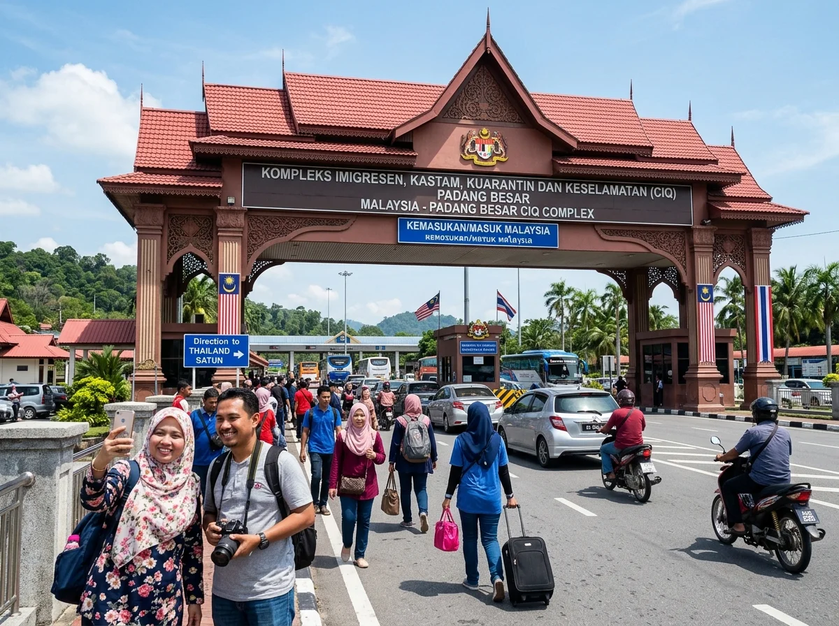 Pintu sempadan Malaysia-Thailand di Padang Besar (CIQ)