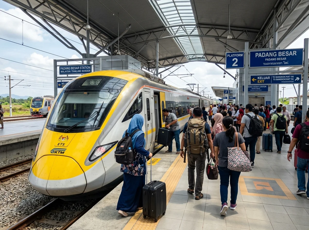 Tren KTM ETS di Stesen Keretapi Padang Besar, terminus utara