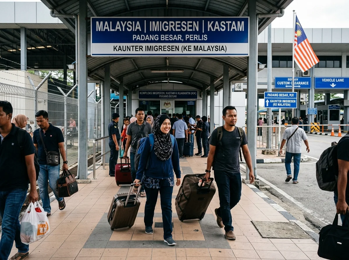 Rentas sempadan Malaysia-Thailand di Padang Besar dari Hat Yai