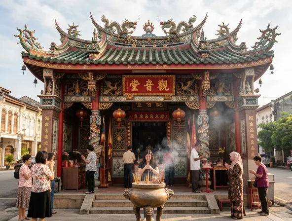 Kuan Yin Tong gua kuil Buddha berukir Ipoh