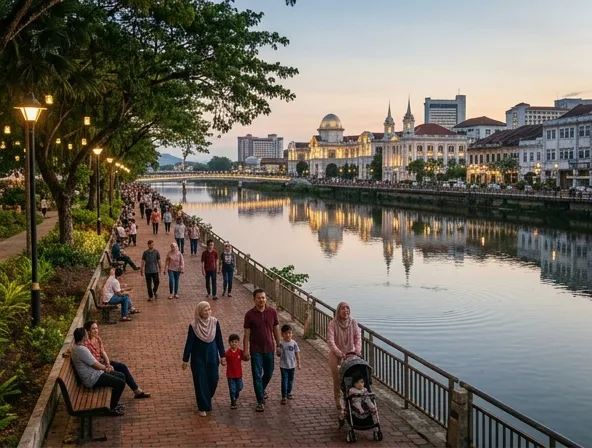 Ipoh Waterfront sungai Perak taman