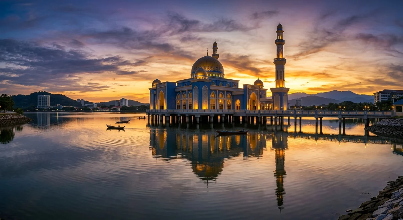 Masjid Bandaraya Sabah KK — masjid terapung ikonik percuma