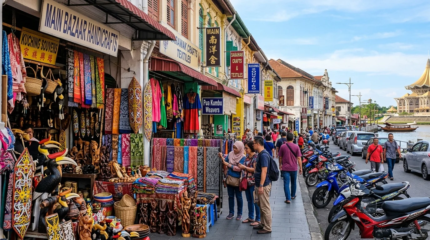 Main Bazaar kraftangan Sarawak Kuching