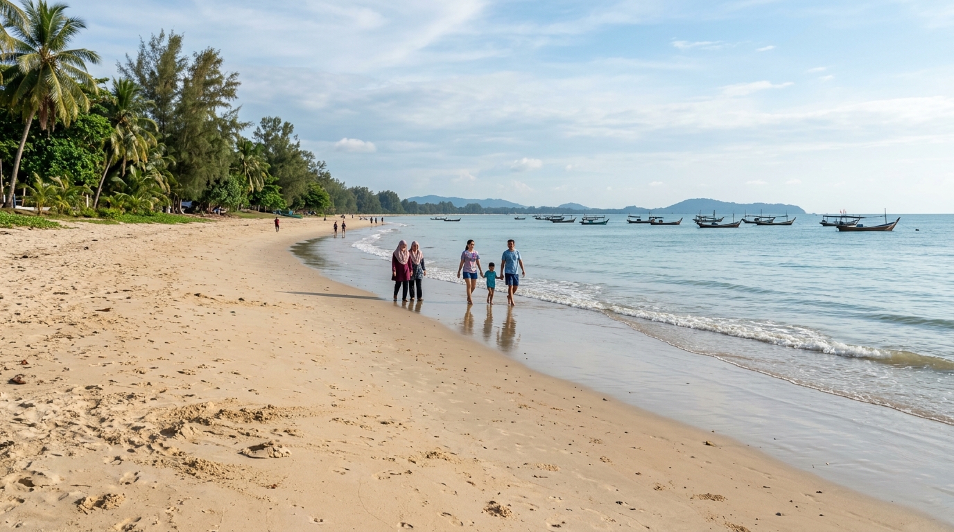 Pantai Bagan Pinang Port Dickson yang tenang dan kurang dikunjungi pelancong