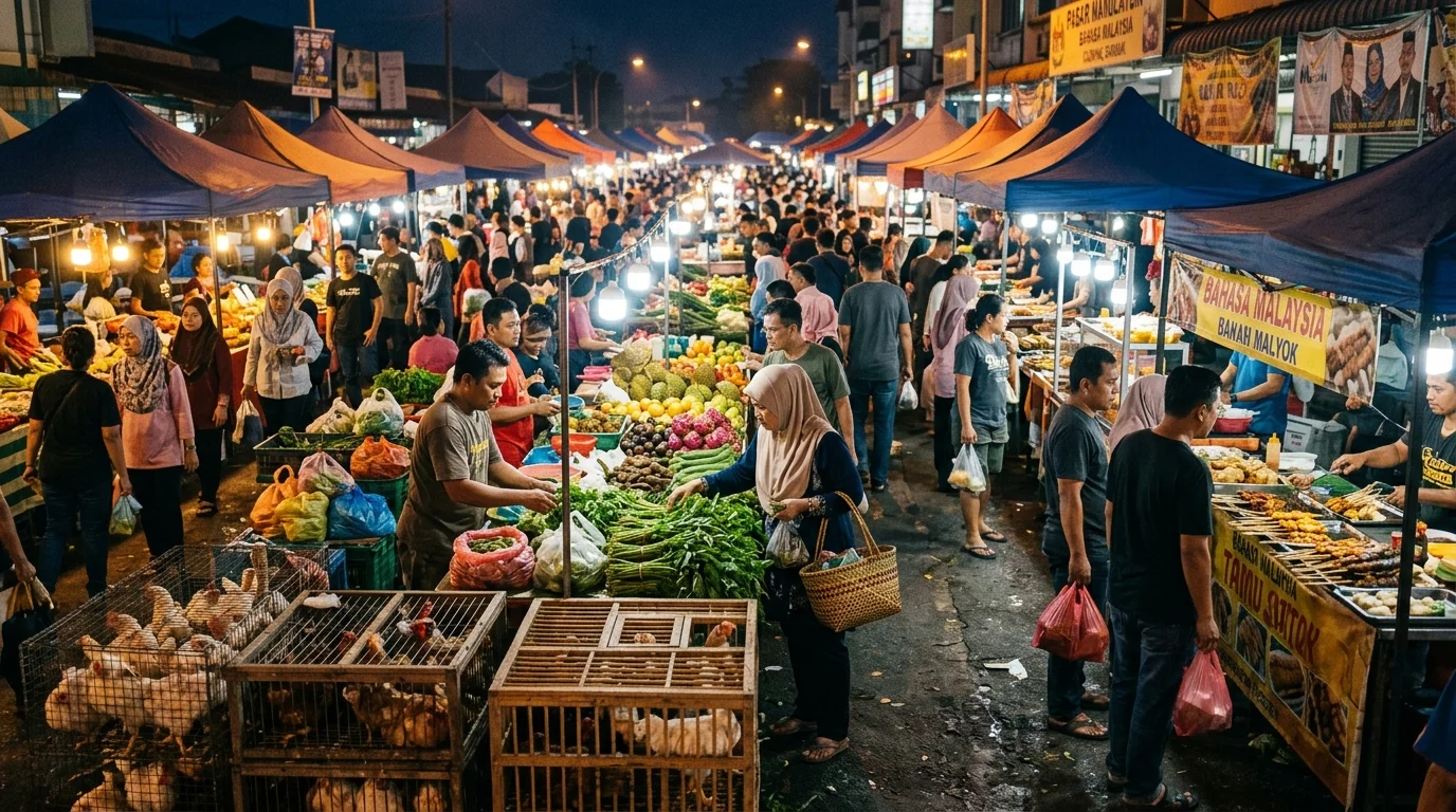 Pasar Malam Satok Kuching Sabtu malam