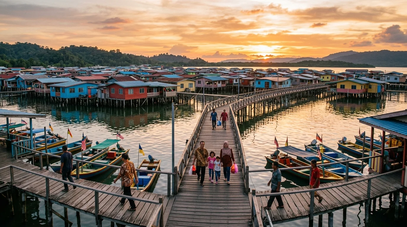 Sim Sim Water Village Sandakan — kampung air terbesar Sabah percuma