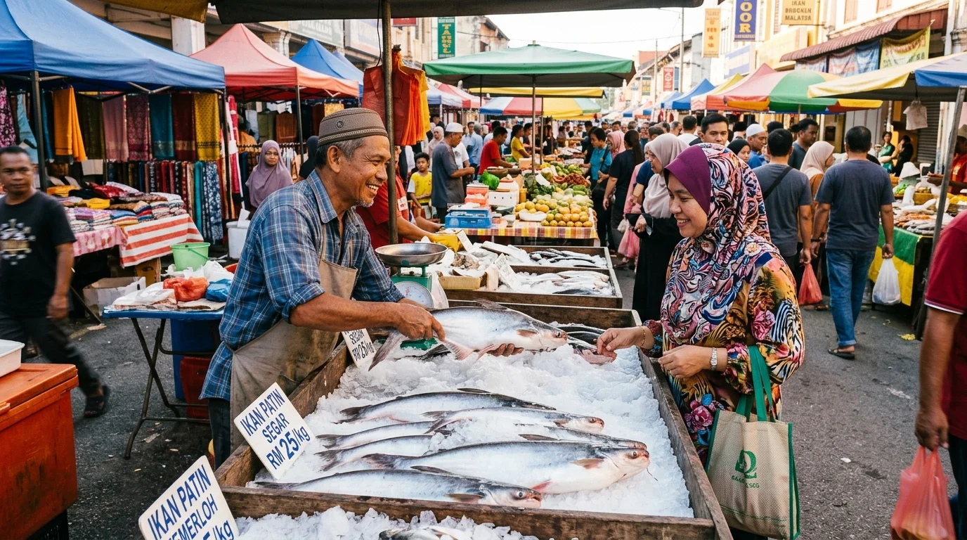 Ribuan peniaga dan pembeli berkumpul di Pekan Sehari Temerloh pada pagi Ahad
