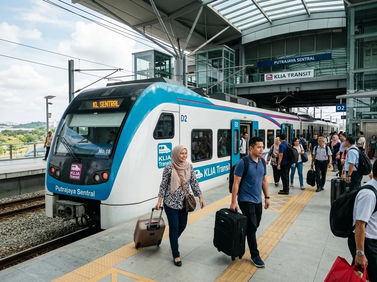 Tren ERL KLIA Transit di stesen Putrajaya Sentral