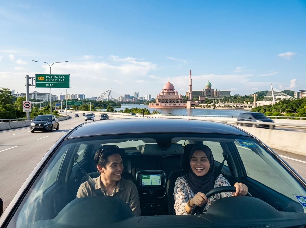 Memandu di lebuhraya menuju Putrajaya