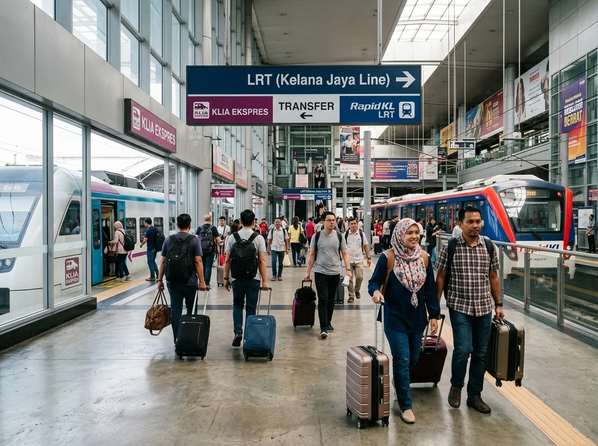 Bertukar dari KLIA Ekspres ERL ke LRT menuju Petaling Jaya