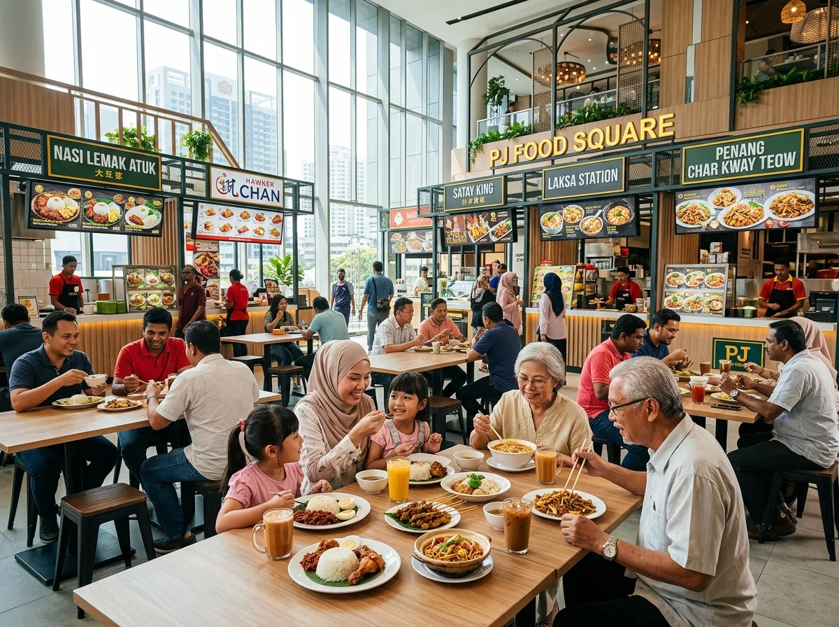 Medan selera mall moden di Petaling Jaya