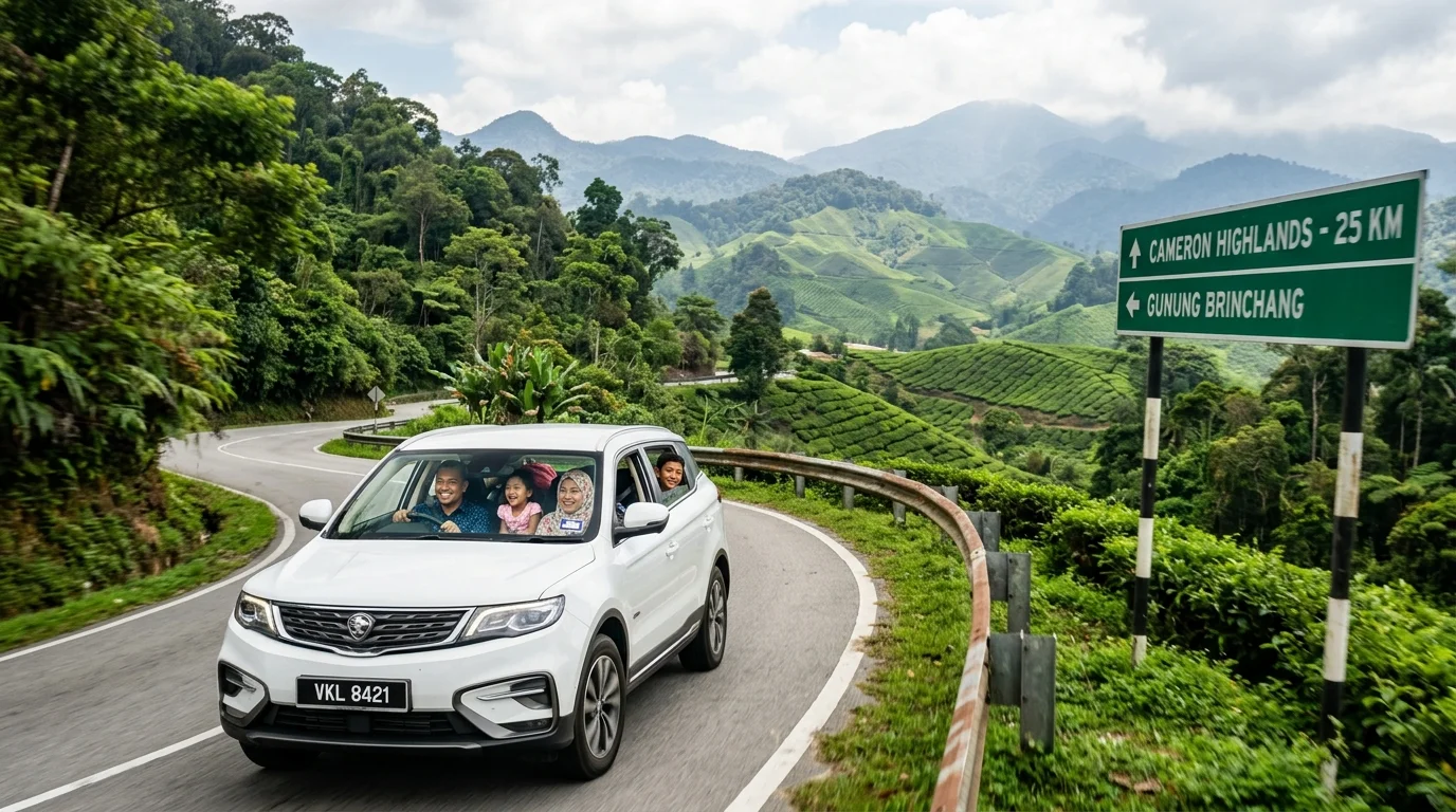 Memandu dari Kuala Lumpur ke Cameron Highlands, jalan berliku highland Malaysia