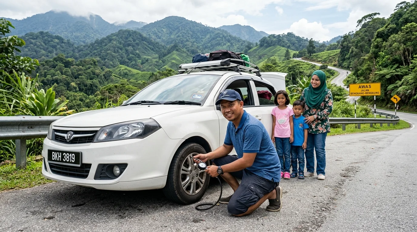 Semak kereta sebelum memandu ke Cameron Highlands — keselamatan highland
