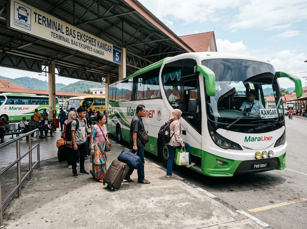 Bas ekspres di terminal bas Kangar