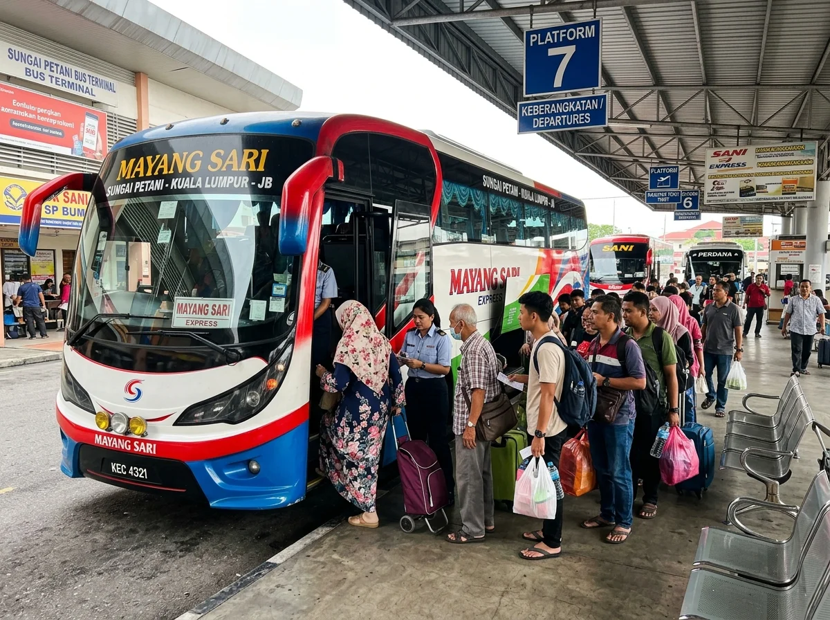 Bas ekspres di Terminal Bas Sungai Petani