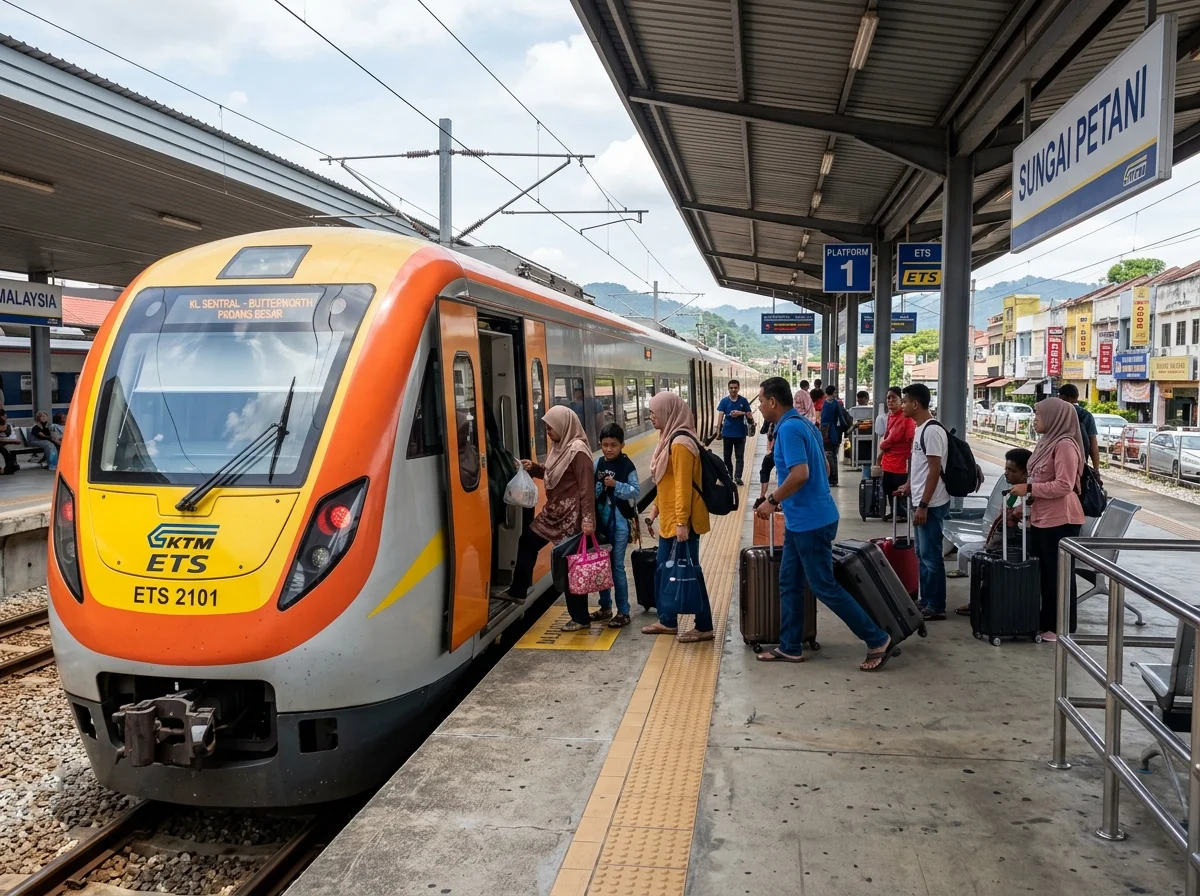 Tren KTM ETS tiba di stesen Sungai Petani