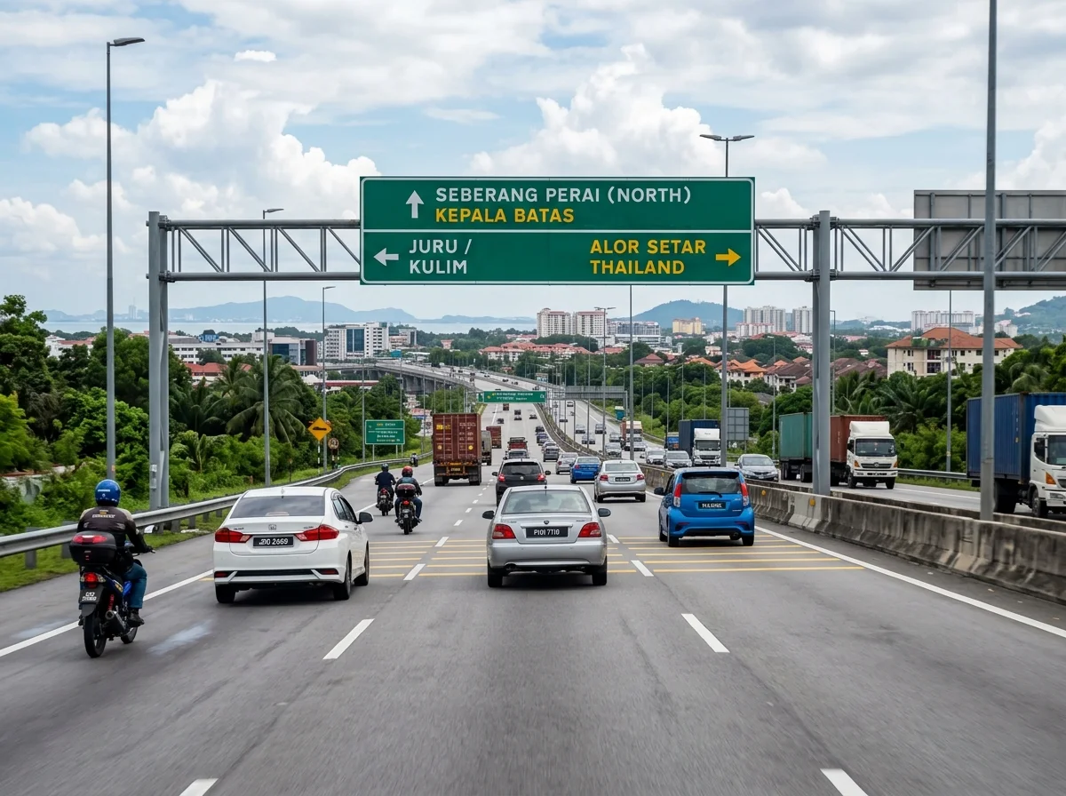 Kereta di Lebuhraya PLUS menuju Seberang Perai