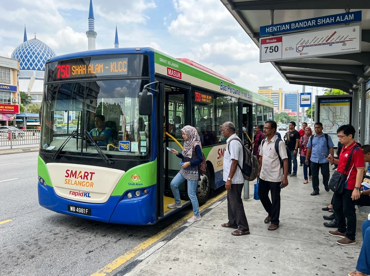 Bas Smart Selangor di hentian Shah Alam
