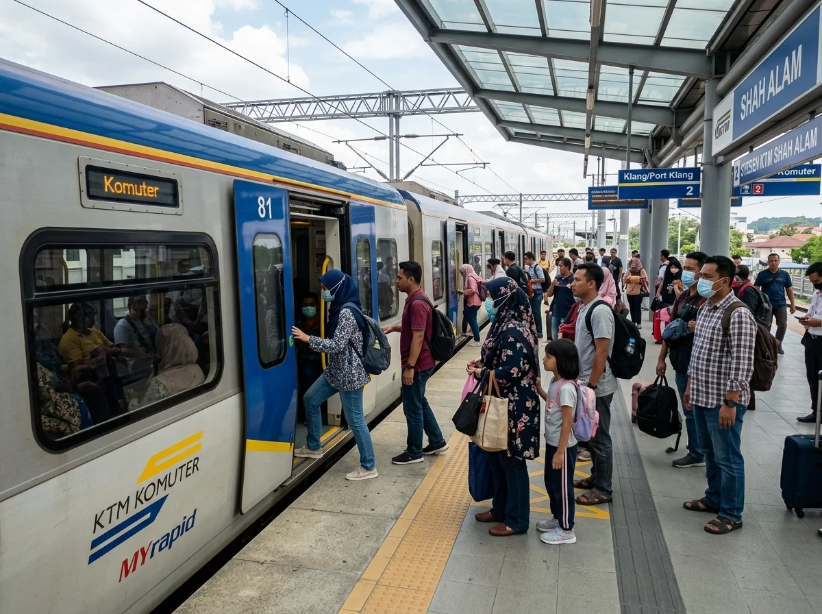 Tren KTM Komuter di stesen Shah Alam