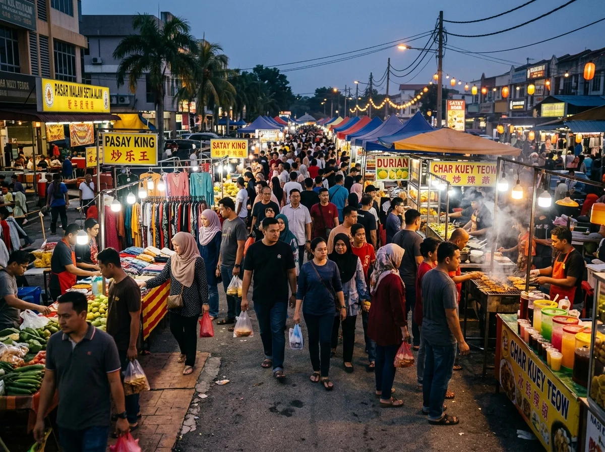 Pasar malam Setia Alam Shah Alam pada waktu petang