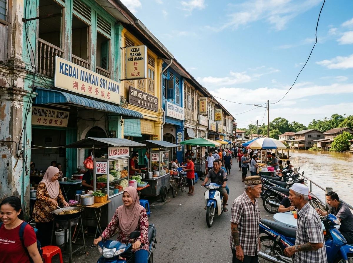 Pekan lama tepi sungai Sri Aman