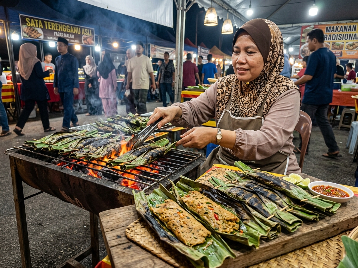Sata ikan dalam daun pisang tradisional