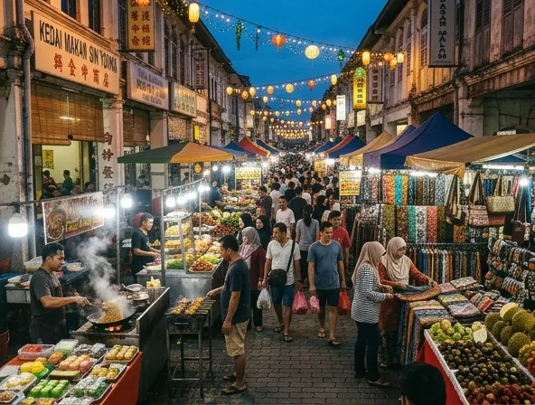 Pasar Tua Ipoh dengan gerai cenderahati tradisional