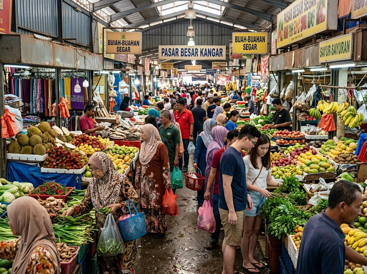 Pasar Besar Kangar dengan produk tempatan