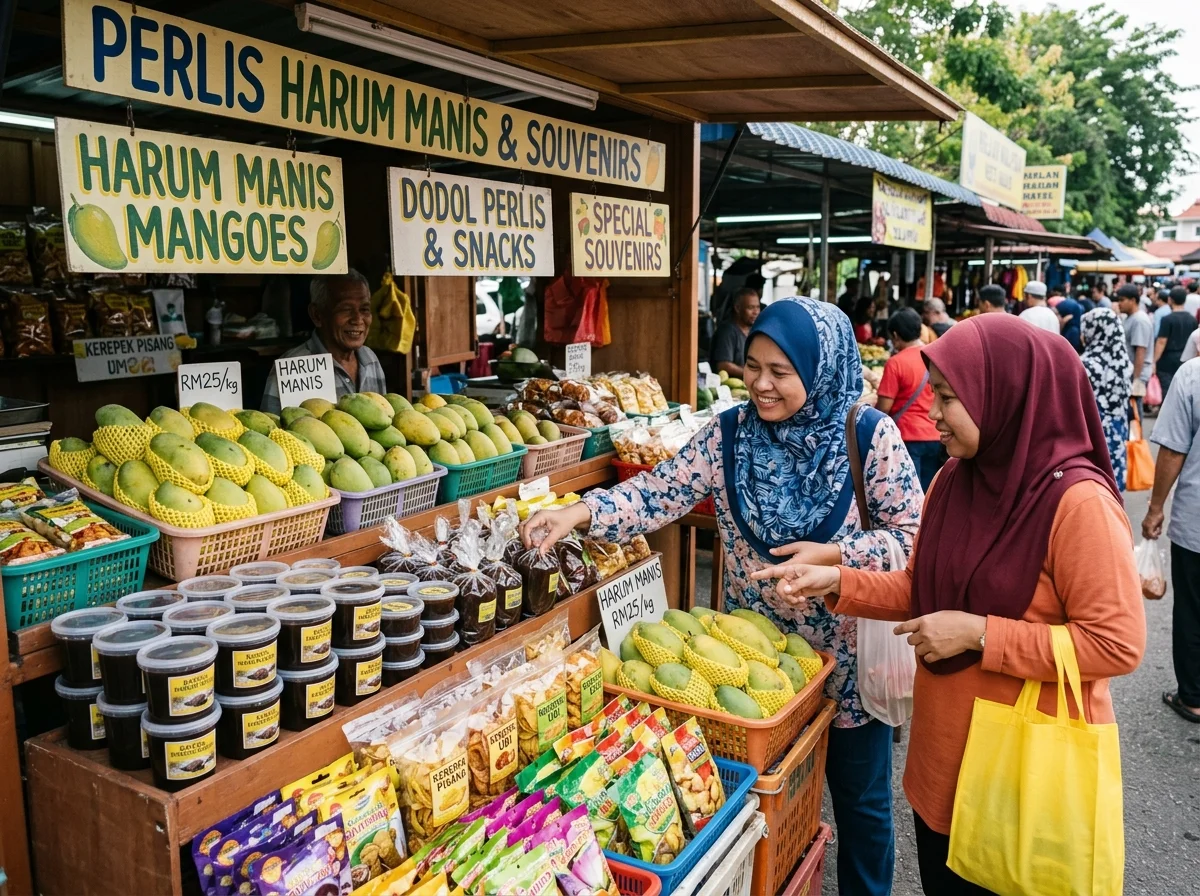 Buah tangan khas Perlis termasuk mangga Harum Manis