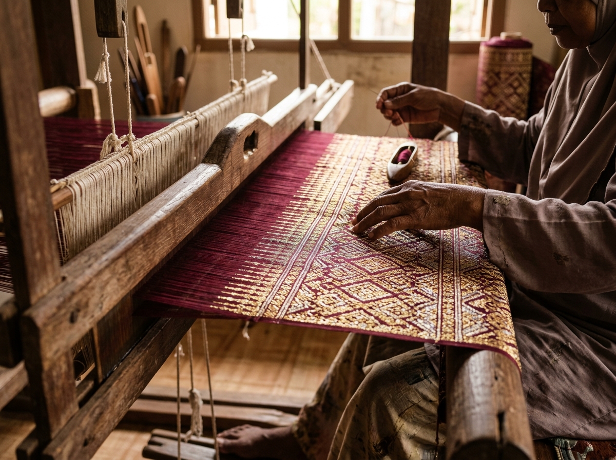 Songket Terengganu bersuji emas dan perak