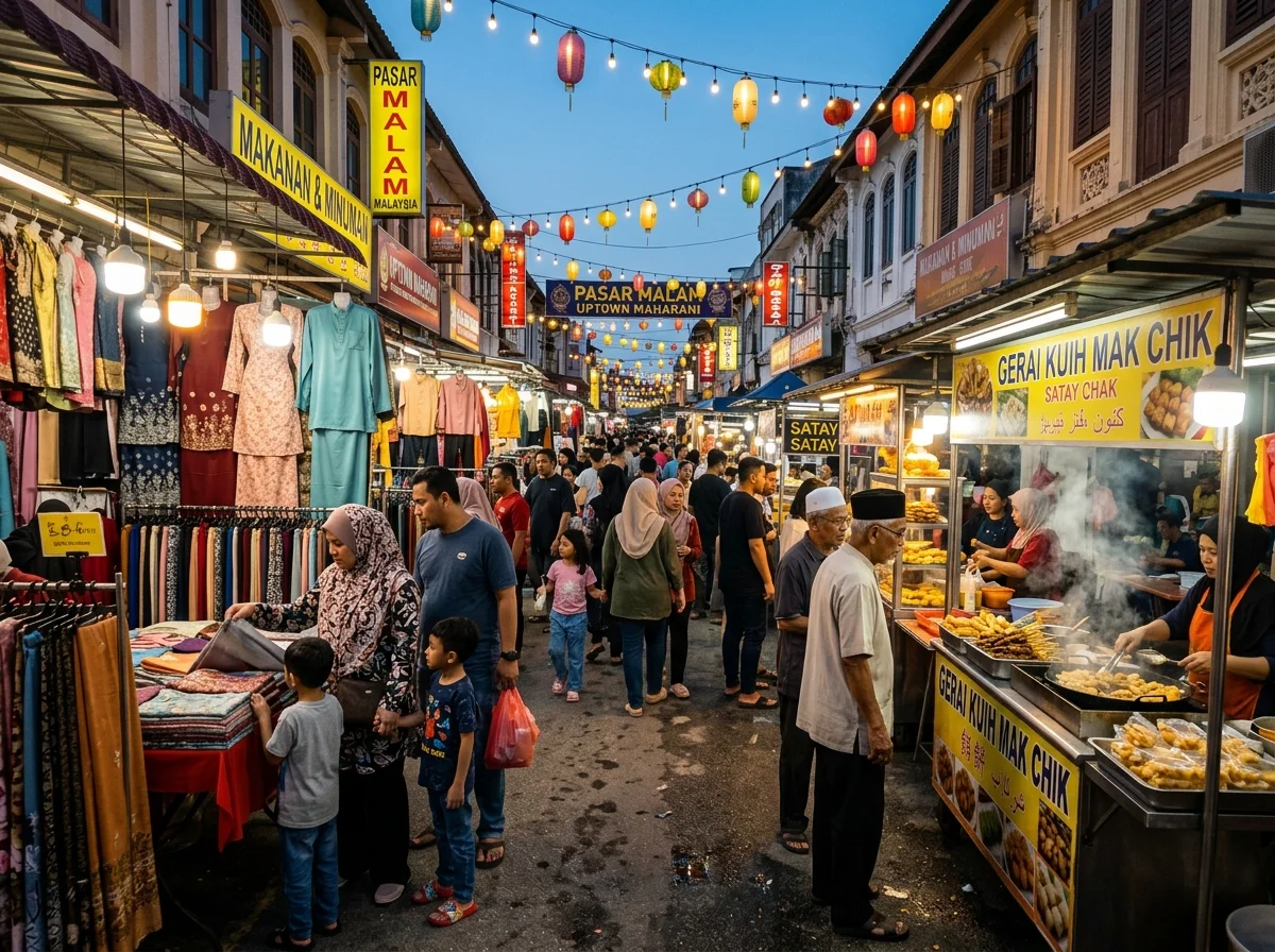 Pasar Uptown Maharani Muar waktu petang