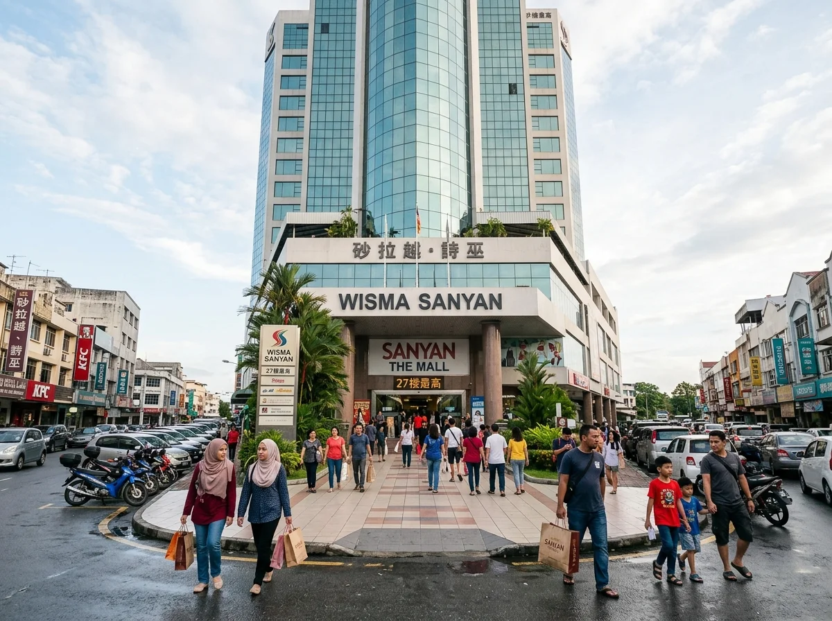 Wisma Sanyan — bangunan tertinggi di Sarawak dengan mall di Sibu