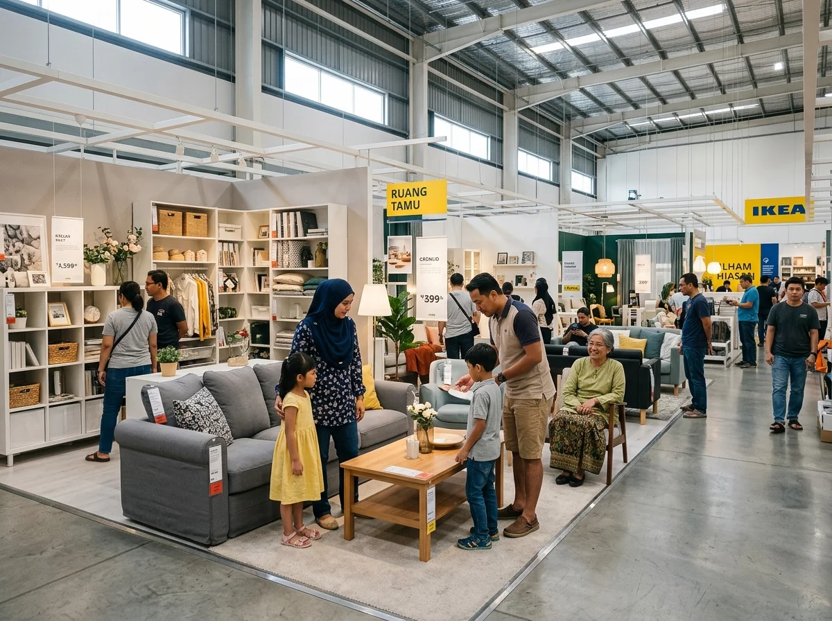 Ruang pamer perabot di IKEA Batu Kawan