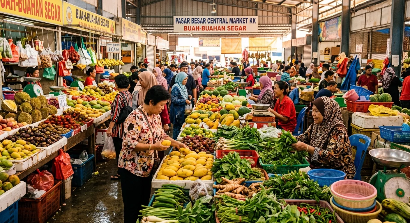 Pasar Besar KK — pasar basah dan kraftangan tempatan