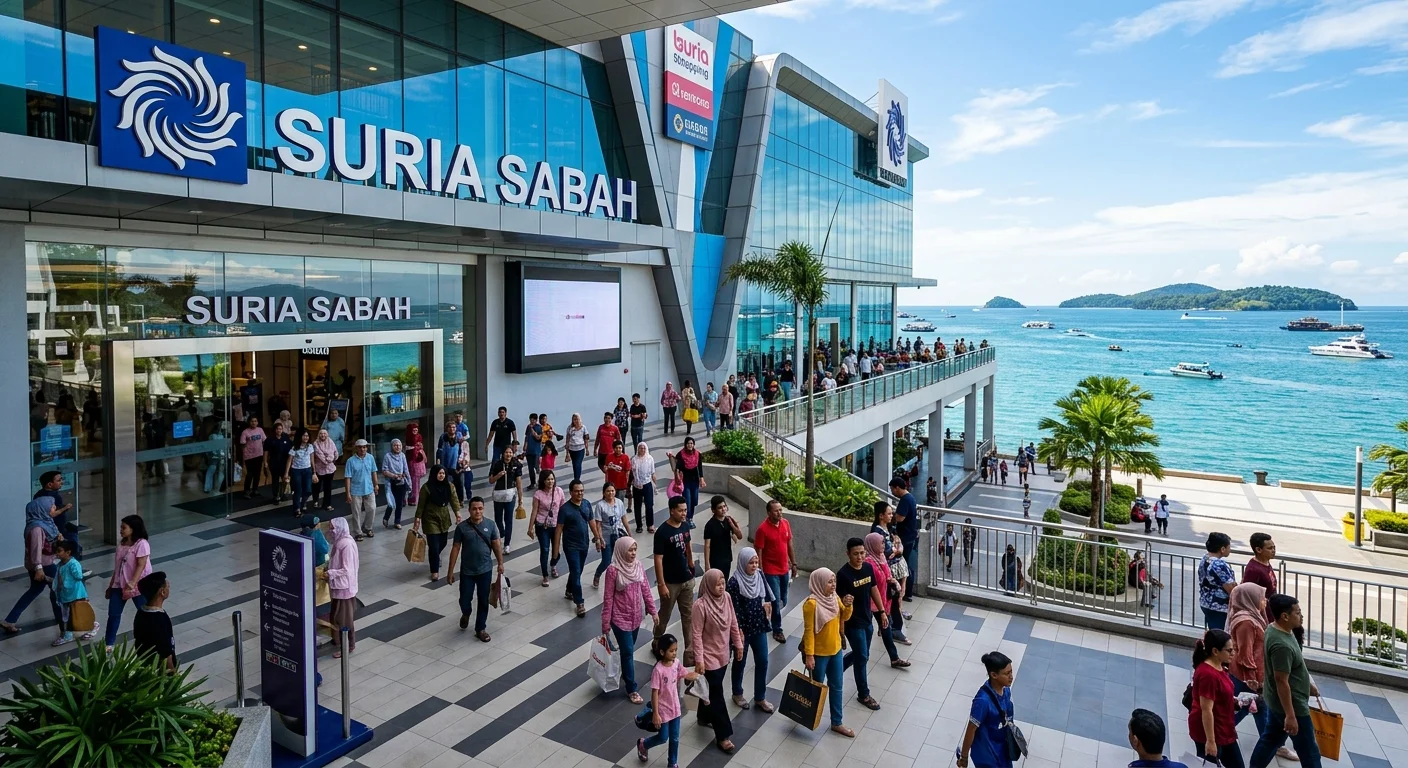 Suria Sabah Shopping Mall KK — mall tepi laut KK