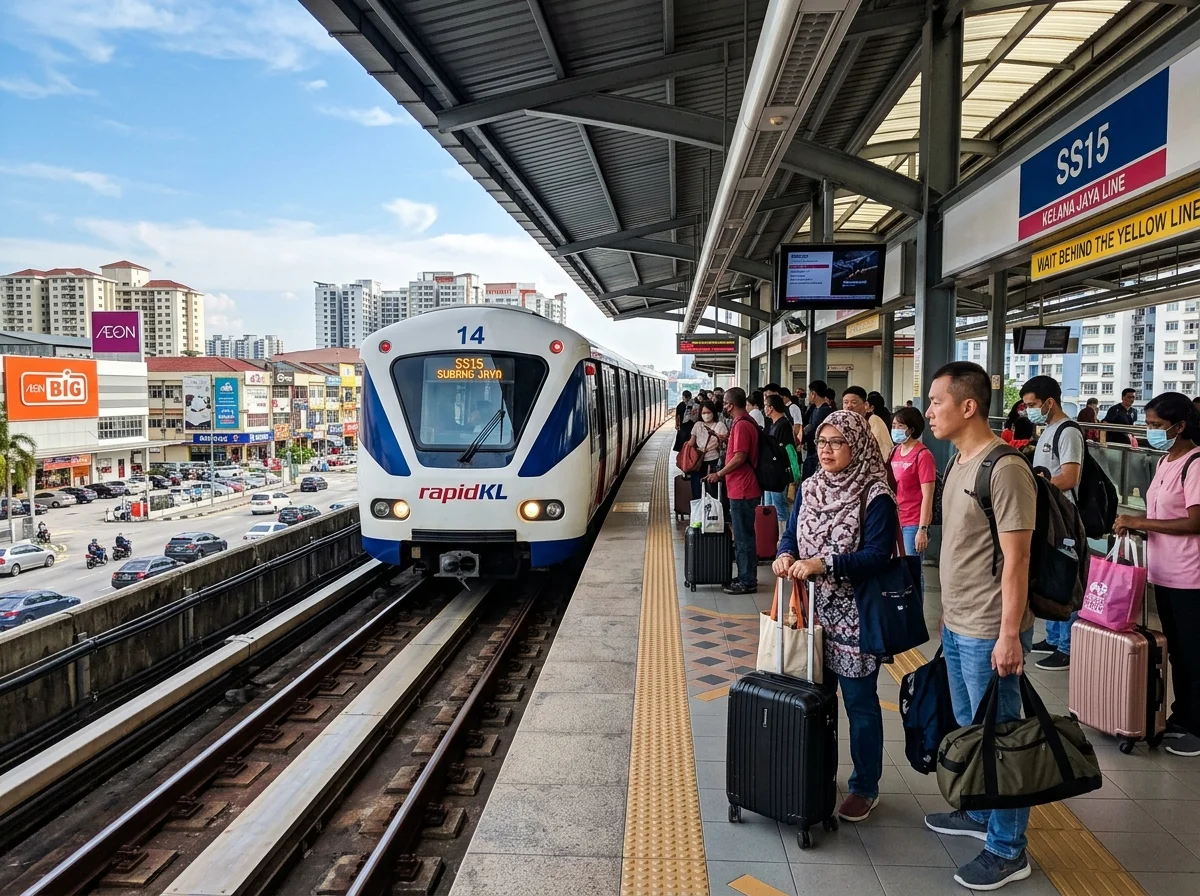 Tren LRT Laluan Kelana Jaya di Subang Jaya